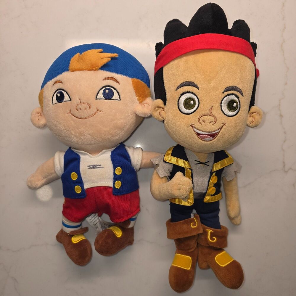 Jake and The Neverland Pirates Jake & Cubby Plushes 10" Stuffed Disney Store